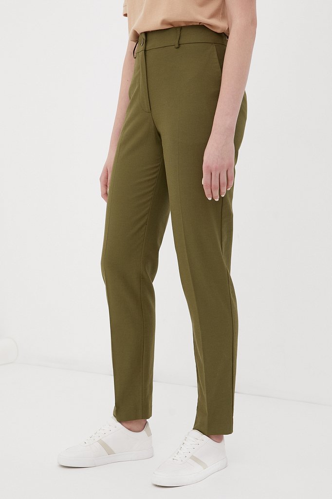 Классические брюки женские, цвет Хаки, артикул: FWB51036_479841. Купить винтернет-магазине FINN FLARE